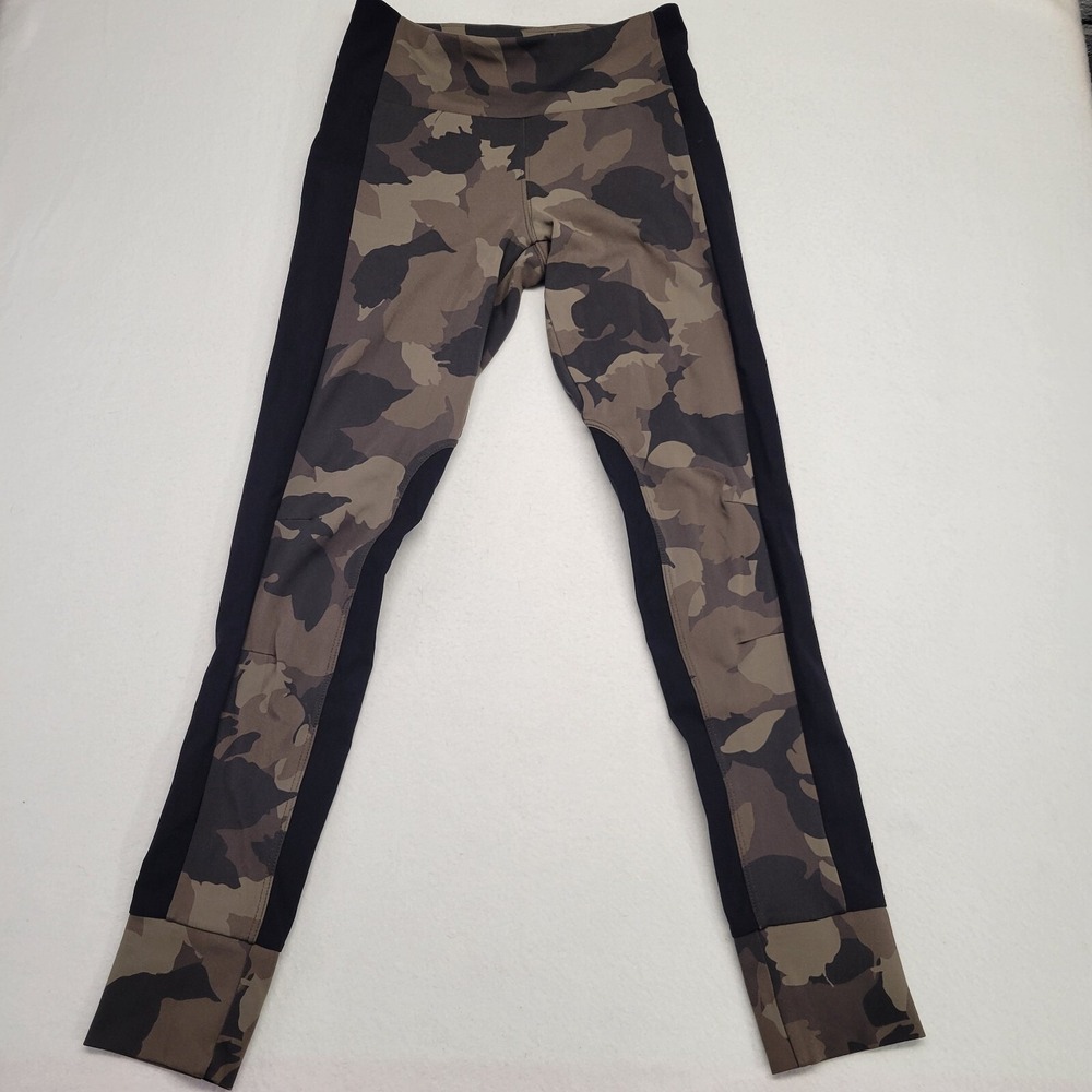 Athleta Camo Leggings XS Green‎ Brown Camouflage Workout Tights with Pockets